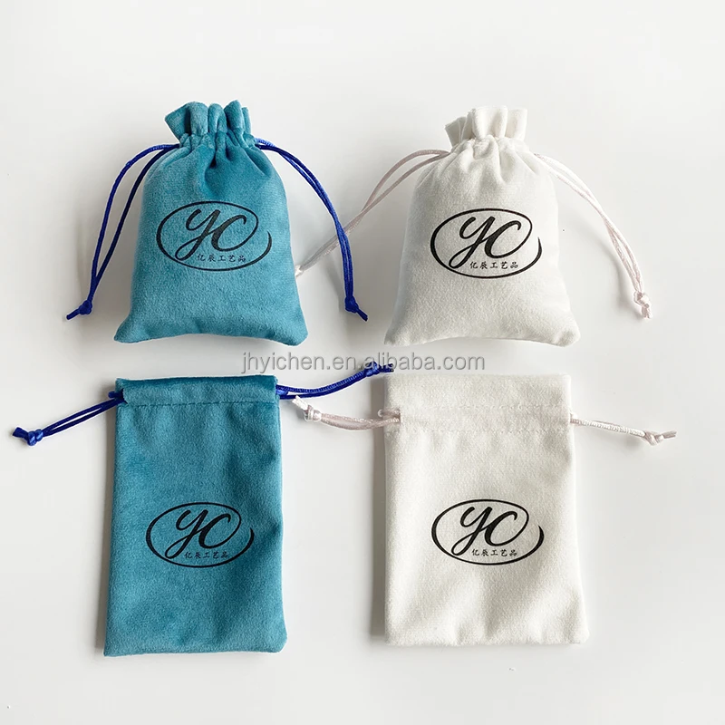 Custom Design Black Velvet Drawstring Perfume Bags