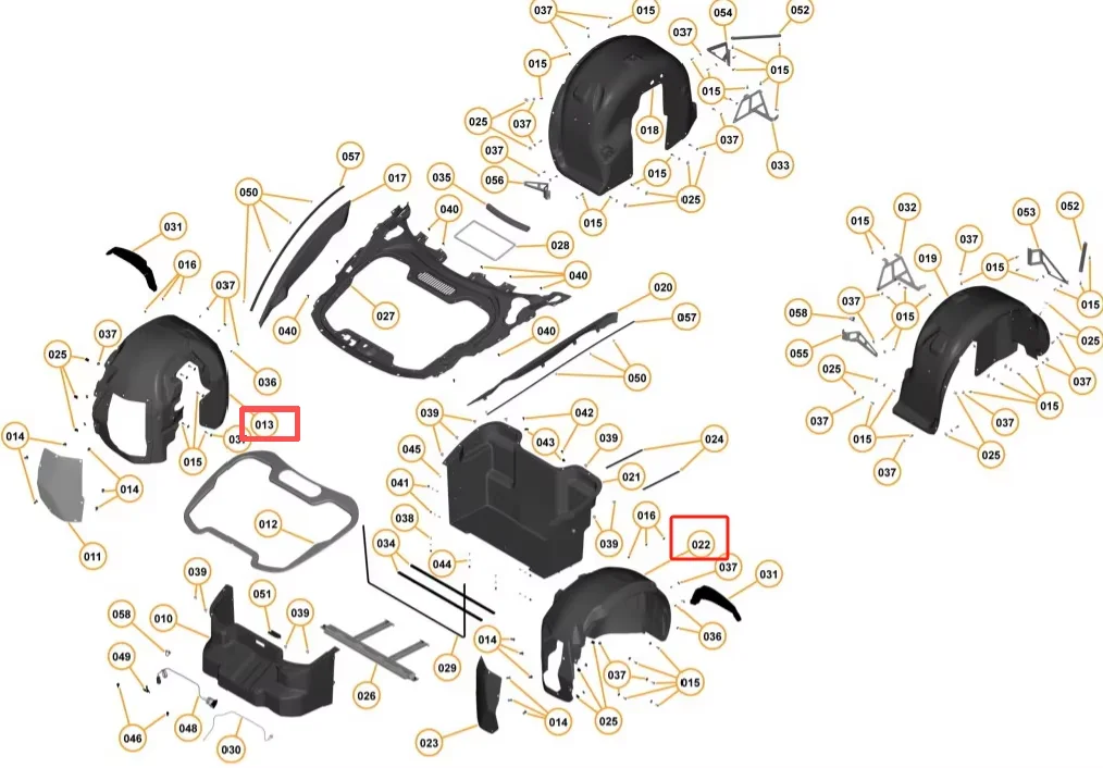 Auto Parts Wheel Cover Liner Nylon Fleece Composite Front Fender Inner Lining For Mclaren 650S 11A8140CP 11A8141CP supplier