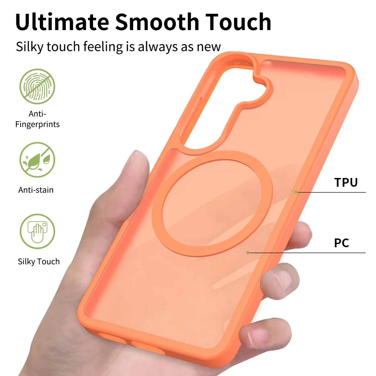 product luxury skin feel magnetic ultra thin magnetic custom mobile phone case cover with wireless charging for samsung s26 pro 17 air-7