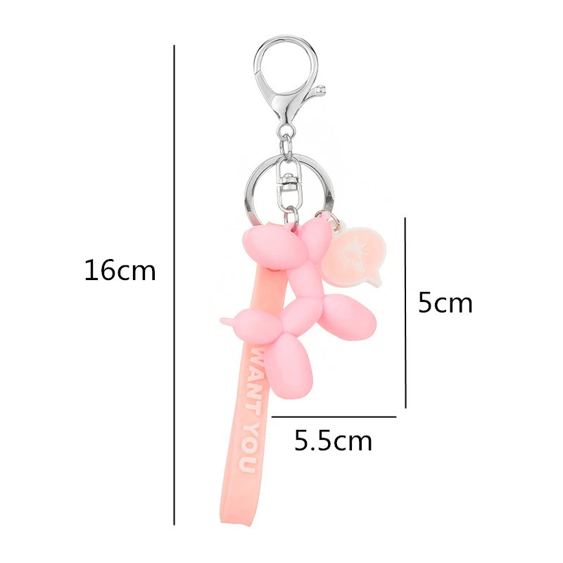 Stereo Pearl Balloon Dog Keychain Key Ring Creative Cartoon Mobile Phone  Bag Car Pendant Fun Keychain