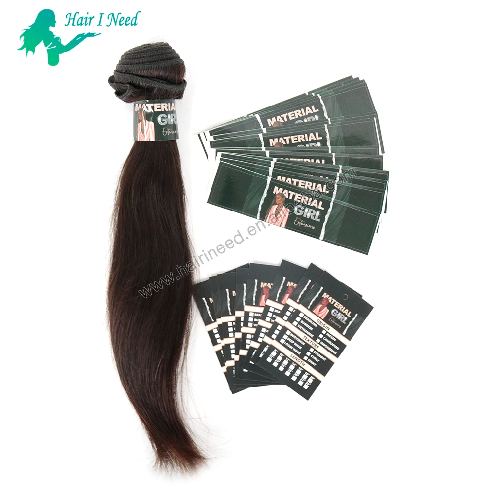 Custom Logo Bundle Hair Wrap and Hang Tag Label With Hole Design
