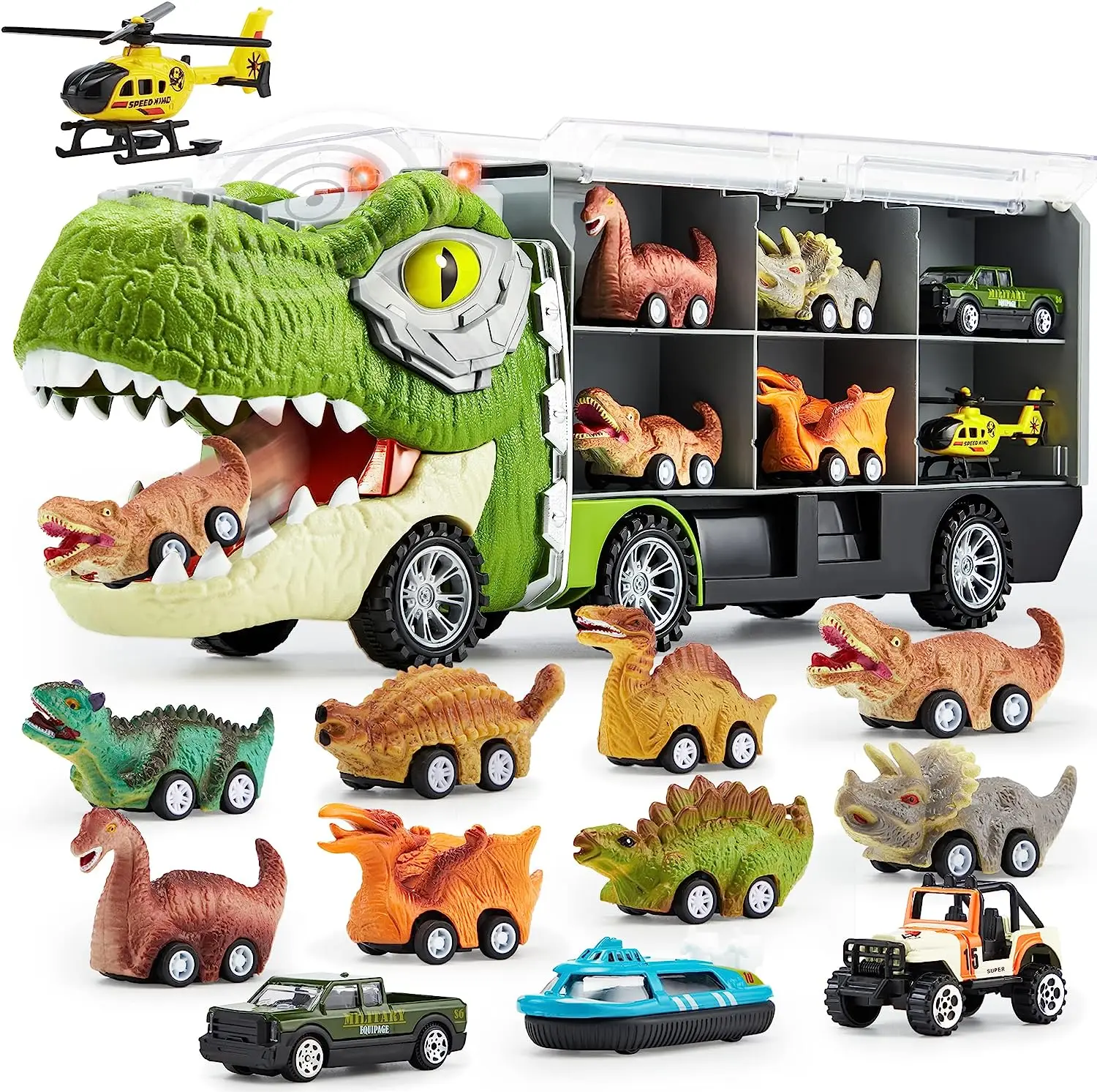 Juego De Juguete De Camión Transportador De Dinosaurios | Meses sin interés Juego De Juguete De Camión Transportador De Dinosaurios | Meses sin interés