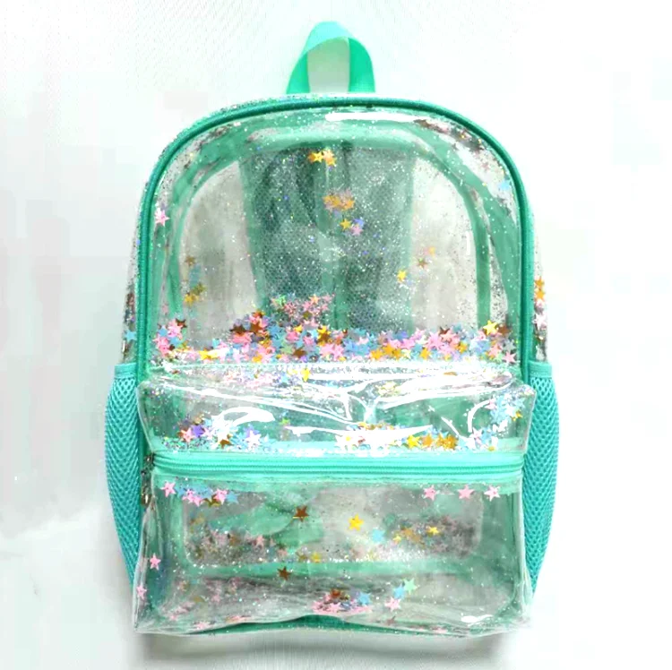 PVC Backpack Sequins Transparent TPU School Summer Jelly Bag Waterproof Clear Kids, Custom Logo & OEM/ODM Welcome
