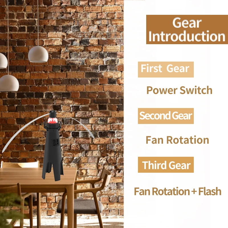 SAIJZEK New Arrival Multi-Function Fly Fan Automatic Shoo Drive Away Fly Fan with Rechargeable Charger Kitchen Restaurant Use details