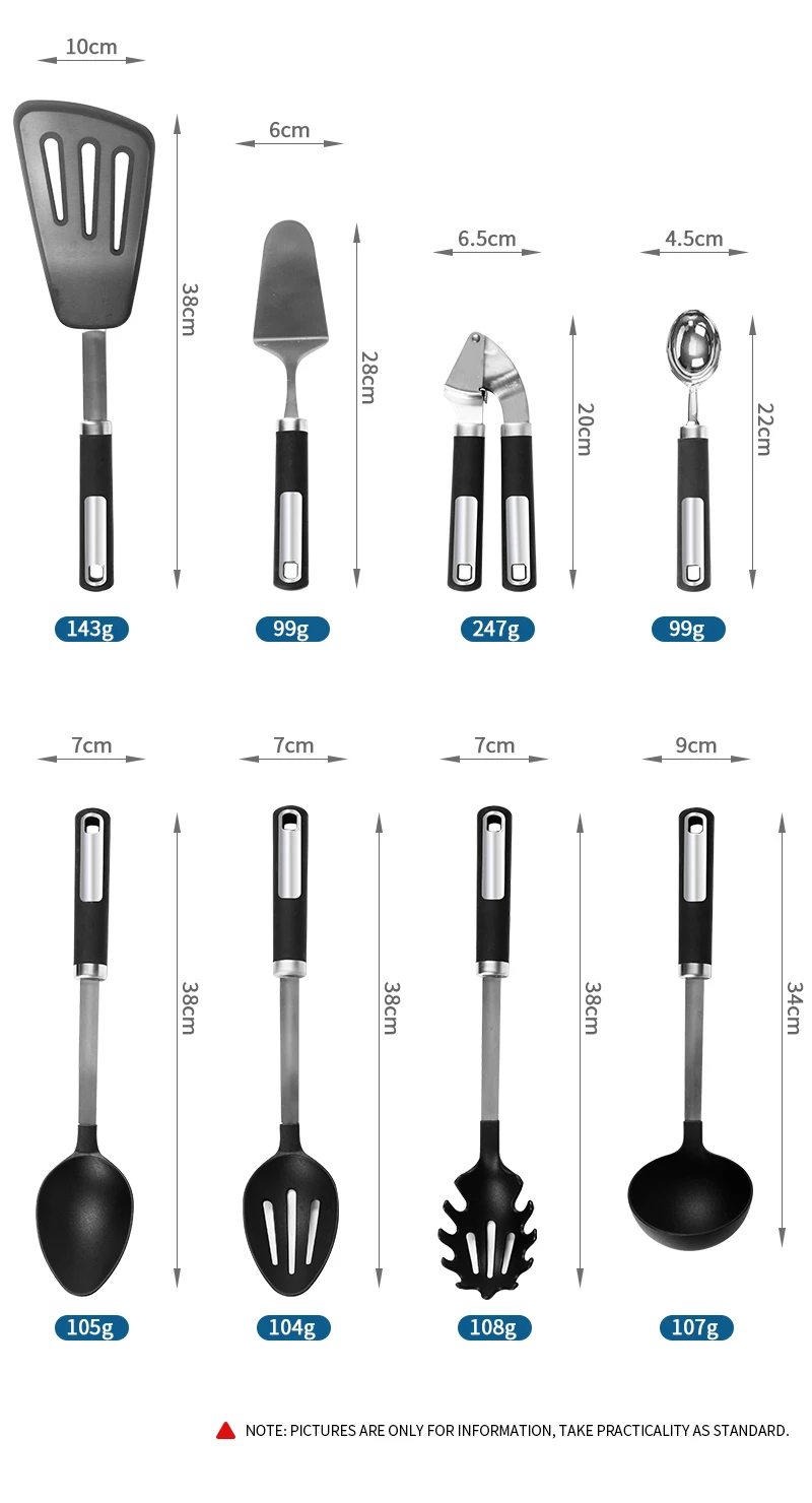 12pcs Cooking Utensils Set Stainless Steel Kitchen Accessories With