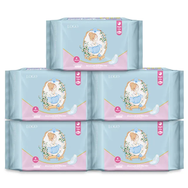 Extra Long Night Pads OEM/ODM Supported Customize Packaging Sanitary Napkins No More Sweat Discomfort