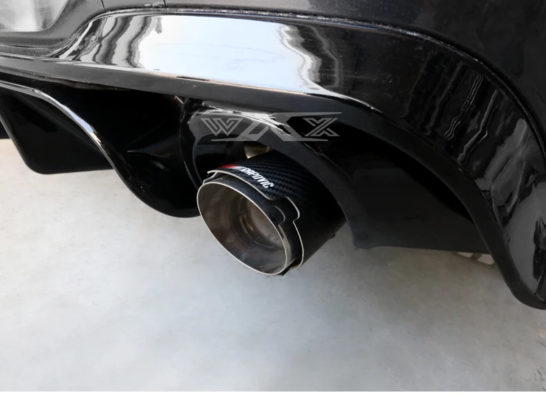 Matte Carbon Fiber Refit Single Outlet Straight Exhaust Tailpipe Car Muffler Exhaust Pipe Tail Tip Customized Logo Universal