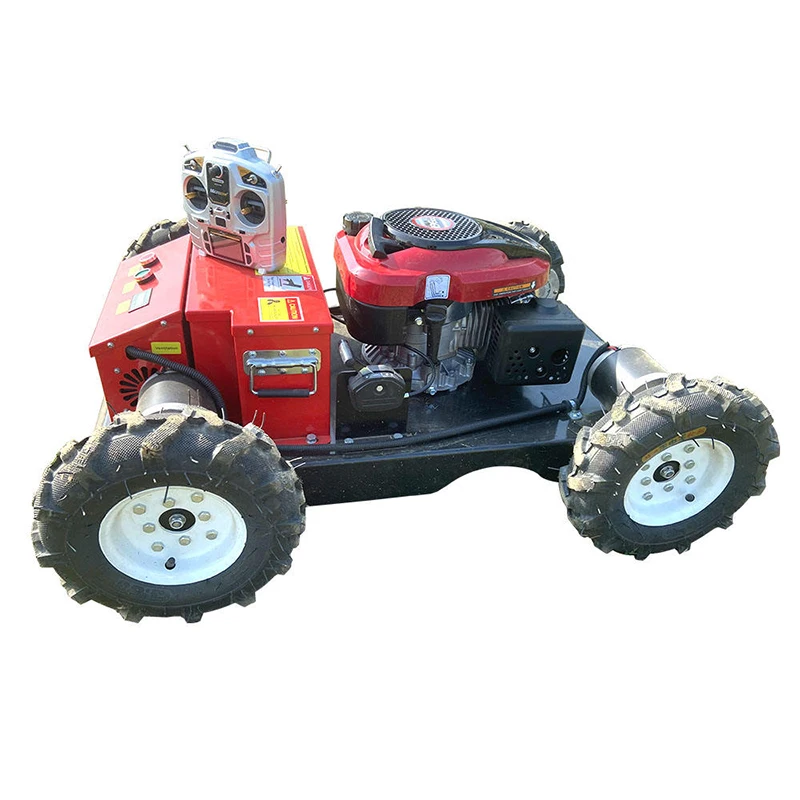 CE/EU/EPA Remote-controlled Tracked Lawn Mower Cutting Width 550mm Longxin Engine One-key Start 2.9 Acres Per Hour Robotic Mower