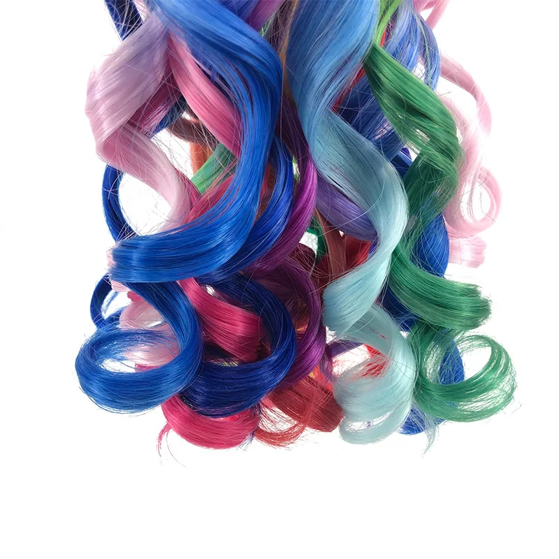 Модный популярный цвет градиент бесшовный один зажим вьющиеся длинные высокотемпературные волосы для