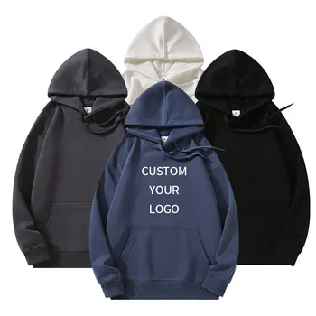 Men's Fleece Lined Hoodie 380GSM Winter Warm Unisex Pullover Streetwear Fashion Oversized Fit Comfortable Hooded Sweatshirt