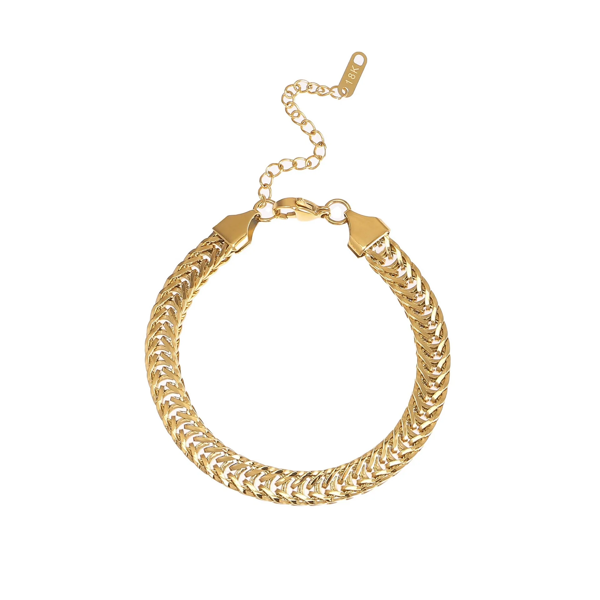 Joolim 18k Gold Plated Chunky Knit Stainless Steel Chain Stylish