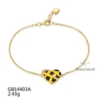 Gold Link Bracelet GB14403A Grace Black And 18K Gold Plated Chain Link Bracelet For Womens