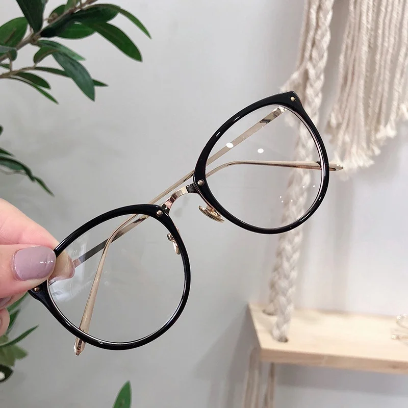 Ladies Round Classic Eyeglasses Outdoor Metal Retro Shade Eyewear Women ...