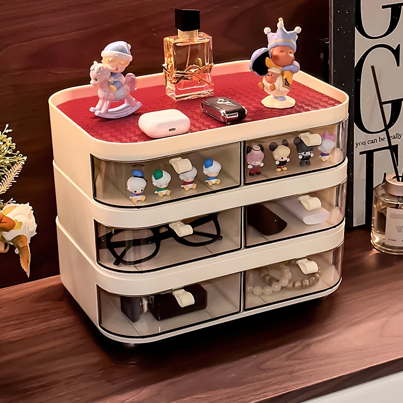 WANUO Multi-Tier Desktop Drawer Organizer Plastic Drawer Organizer Clear Desk Drawer Organizer