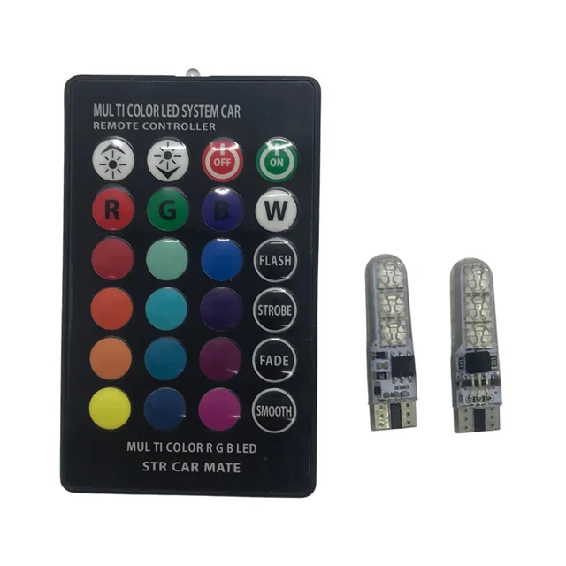 T10 Strobe LED Width Light Bulb RGB LED Bulb With Remote Controller