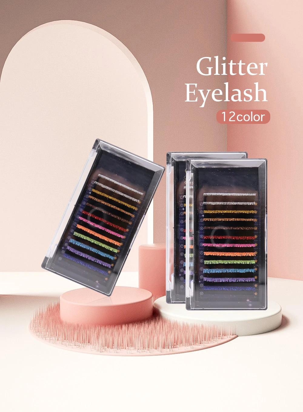 Jeleap Wholesale Vendors Custom Packaging Eyelashes Glitter & Shimmery