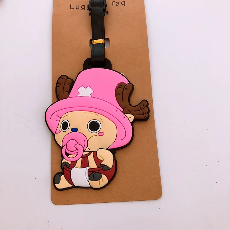 Étiquettes de bagage en silicone portables, style dessin
