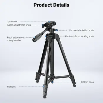 NEEWER Entry Level Version Tripod for Cell Phone & Camera, Metal Lightweight Portable Travel Stand with Cold Shoe Cellphone product image