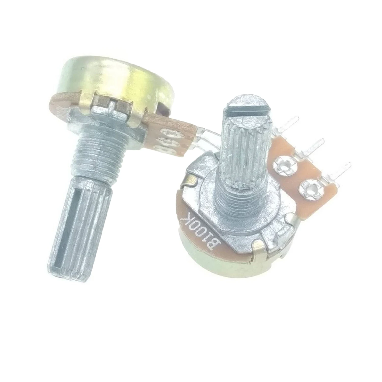 WH148 B100K Carbon Film Potentiometer 3Pin 20mm Shaft with Nuts and ...