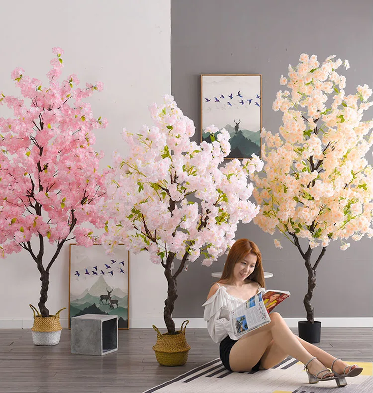 Knstliche Sakura Baum Innen pflanze Bonsai Dekor Wohnzimmer Dekoration  Rosa simulierte Pflanzen mit Topf Simulation Blumen| Alibaba.com
