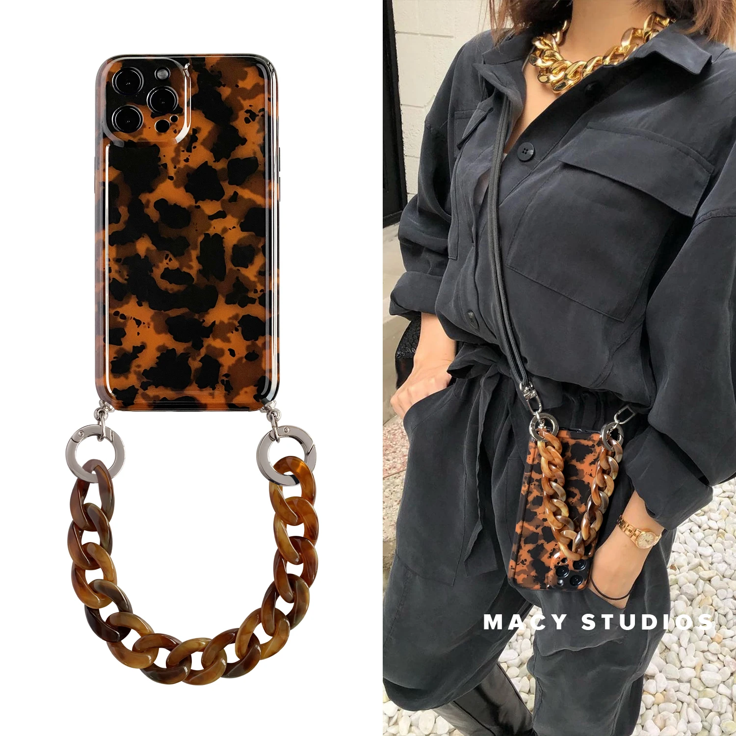 Phone Case Luxury Brand Amber Wrist Bracelet Necklace Lanyard Cover For iPhone 11 12 Pro Max X XS XR 7 8 Plus Soft Photo frame