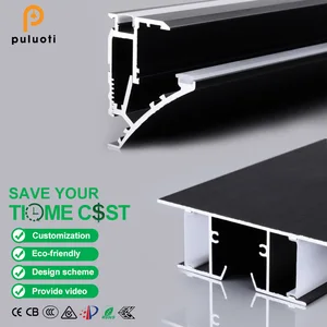 PULUOTI Surface Recessed Skirting Board LED COB Light Aluminum Alloy Baseboard Conceals Tile Gaps & Enhances Ambient Lighting