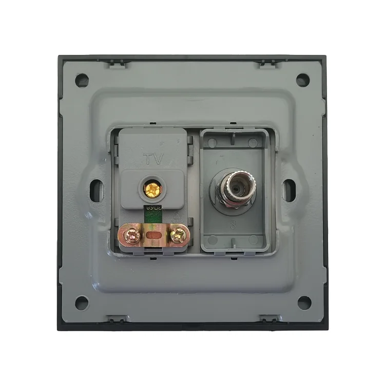 VNX 86*86mm Satellite Socket With TV Socket BS Standard One Gang 10A Socket Silver Brush Meteor Rain Series