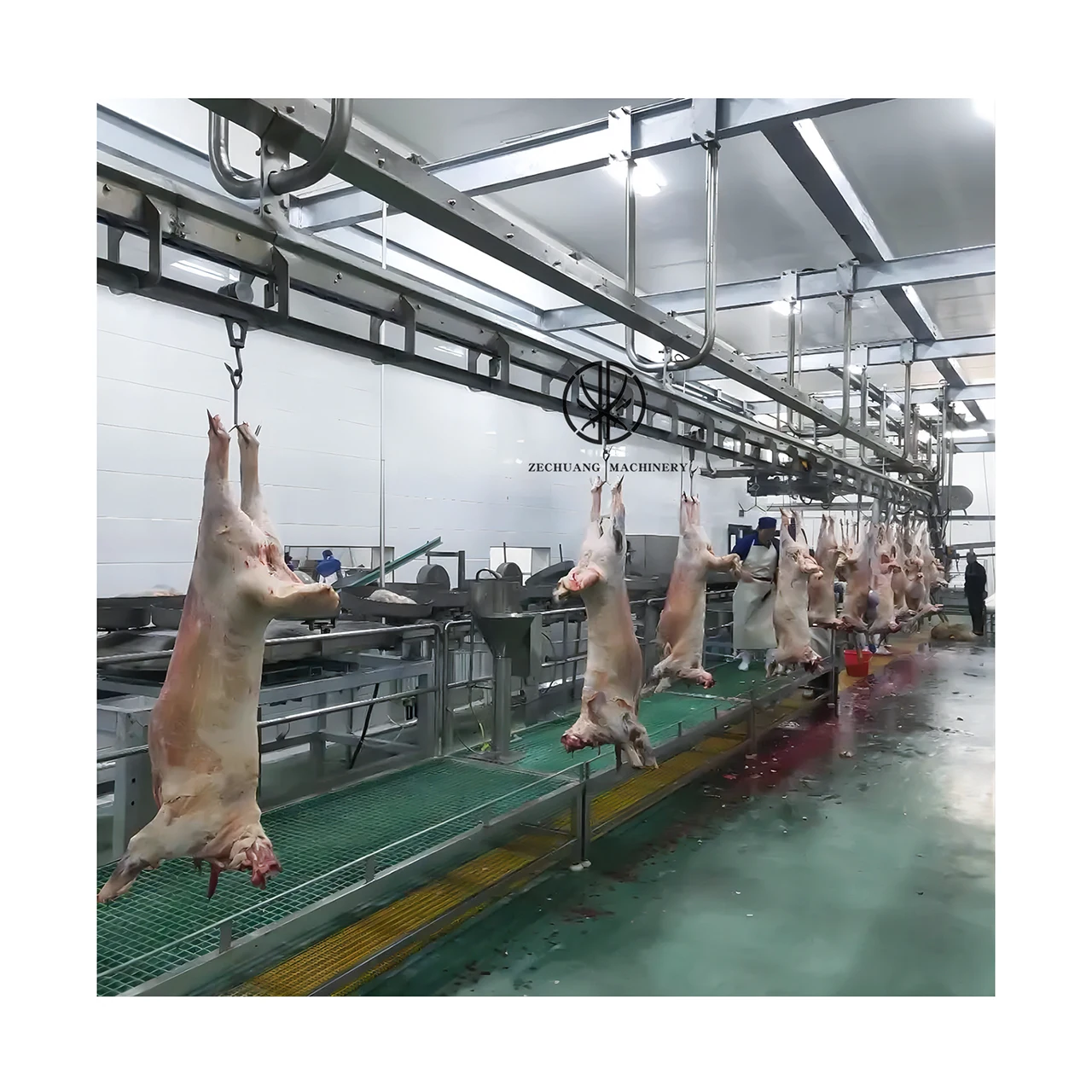 Simple Operation Sheep Abattoir Machinery Butcher Equipment Stainless Steel Pulley Hooks For Goat Slaughtering Design