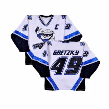 Danbury Trashers 2004-05 White Jersey C Label Captain 49 Brent Gretzky