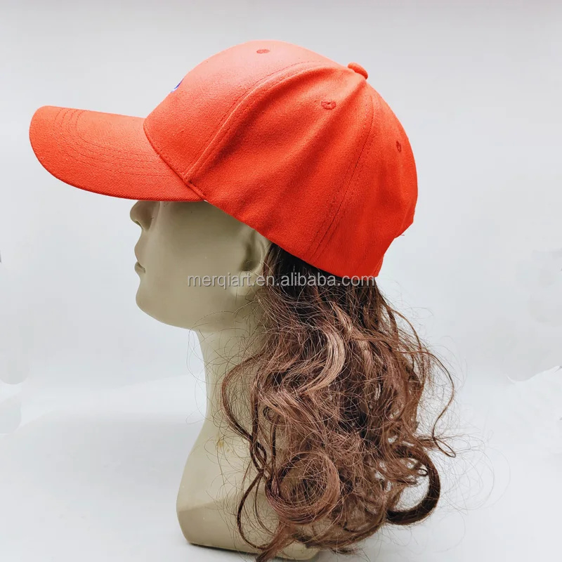 Wholesale Orange Mullet Hat Wig Cap Accessories With Attached Hair Trucker  Cap with Wig From m.