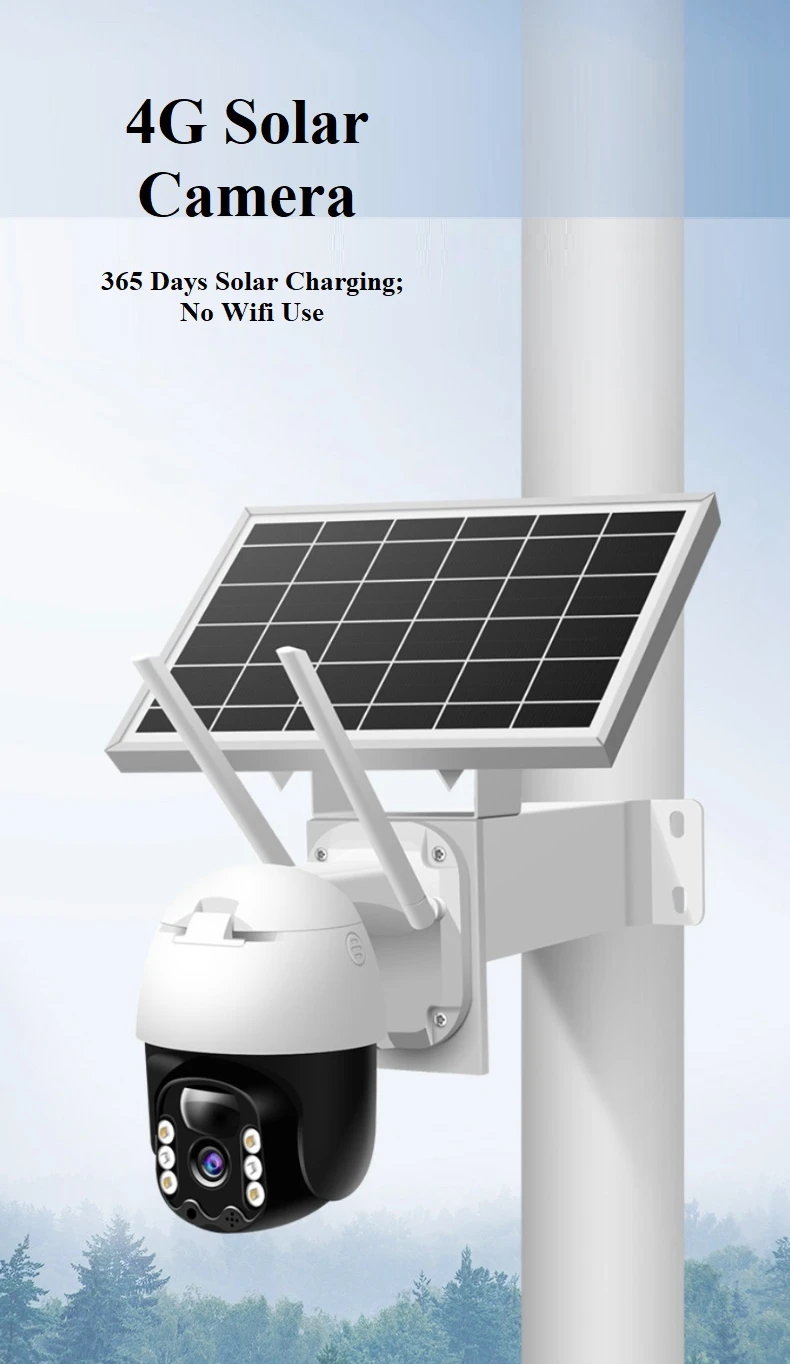 SHIWOJIA Solar Cámara de vigilancia Exterior 4G LTE, 100% Sin