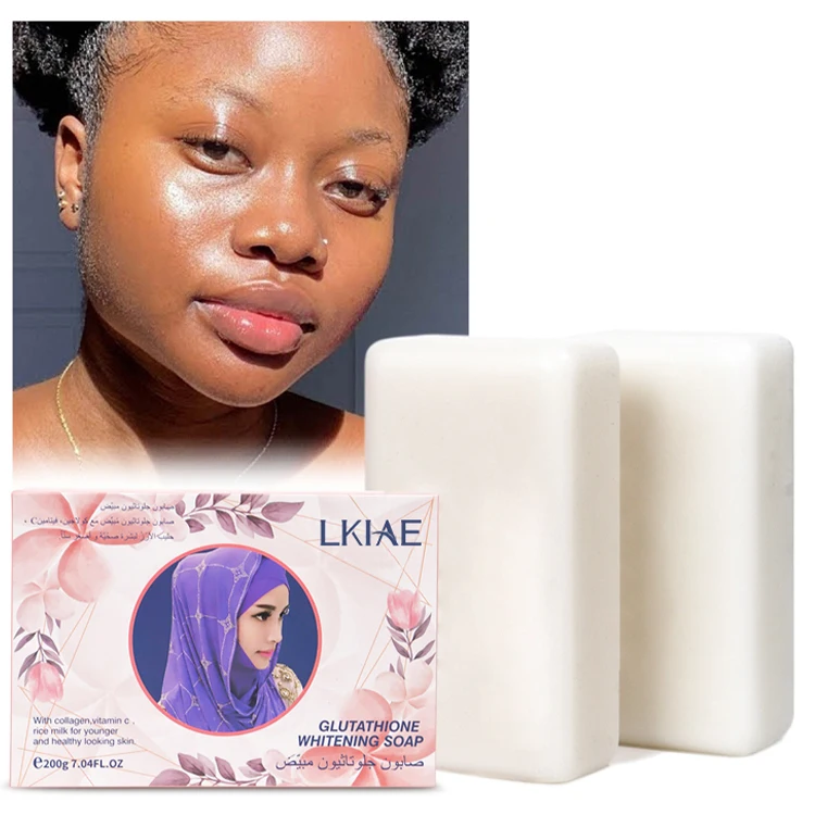 OEM ODM Younger Healthy Beauty Glowing Face Vitamin C Rice Milk Collagen  Glutathione White Handmade Whitening Soap