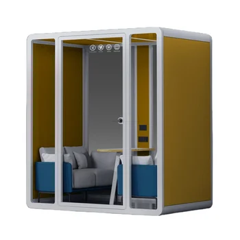 Modular portable soundproof furnished meeting acoustic office pod with furniture