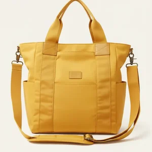 Custom Eco-Friendly Large Capacity Adjustable Strap Unisex Durable Daily Use  Nylon Tote Bag with Zipper Closure