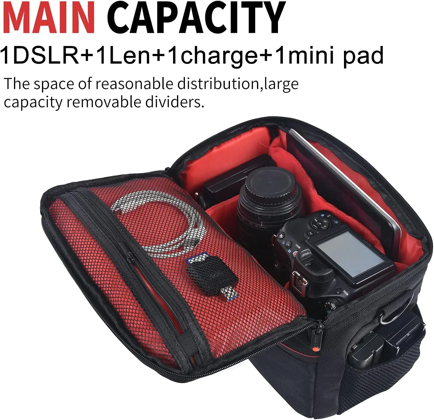 FOSOTO Nylon SLR Waterproof Camera Bag Ideal for Canon Dslrs