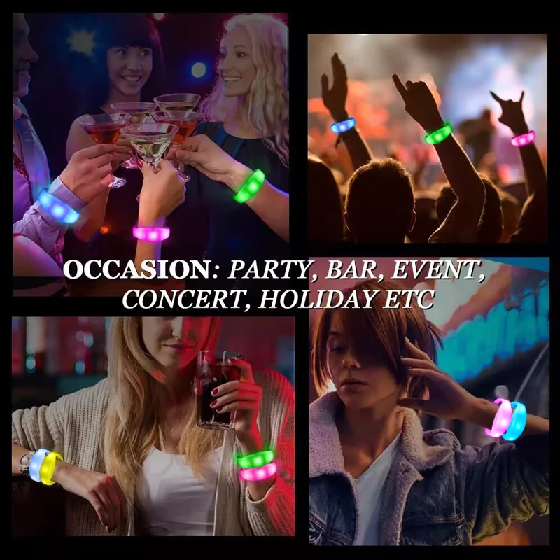 Remote Controlled Led Bracelets Festival Wireless Light Pulsera Rfid