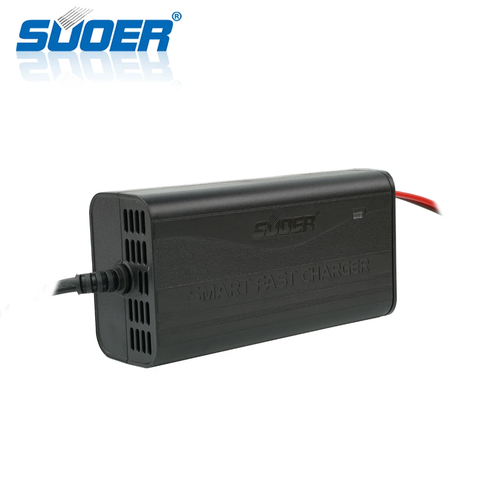 Suoer 12V 5A Electric Portable Battery Charger Three-Phase for Car & Lead Acid Battery with Light Function & US Socket Standard