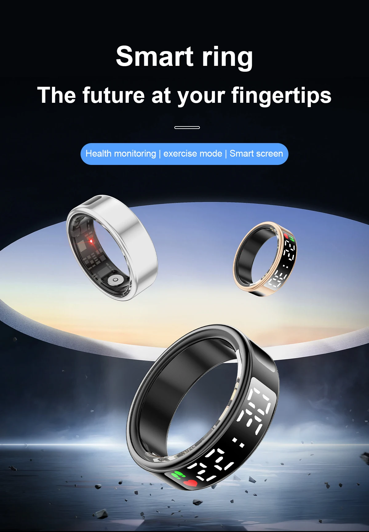 Welcome OEM Order, Factory Whole Selling 2025 Sanvnet Sr08 Smart Display Screen Smart Ring Waterproof Health Monitoring Sleep Tracking Rings With Charging Case - Buy Stainless Steel Smart Ring smart Screen Smart Rings health Sleep Tracking Rings
