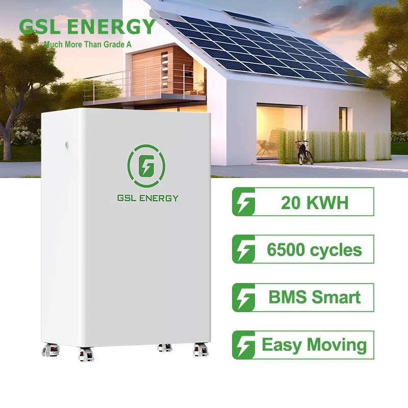 GSL Energy Split Hybrid Grid 48V 300AH 15KWH Lithium Battery with Easy-to-Move Home Solar Wheel Base CAN Communication Port
