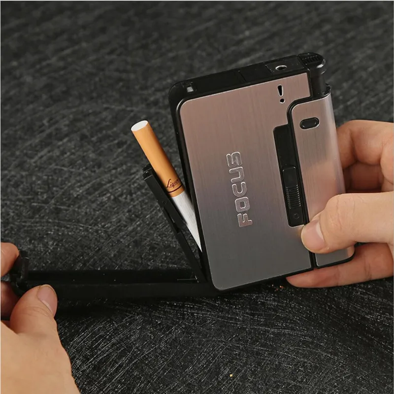 Portable Automatic Cigarette Case Metal Cigarette Boxes 10PCS Cigarette  Holder Case Not Lighter Gadget for Men Smoking Nice Gift