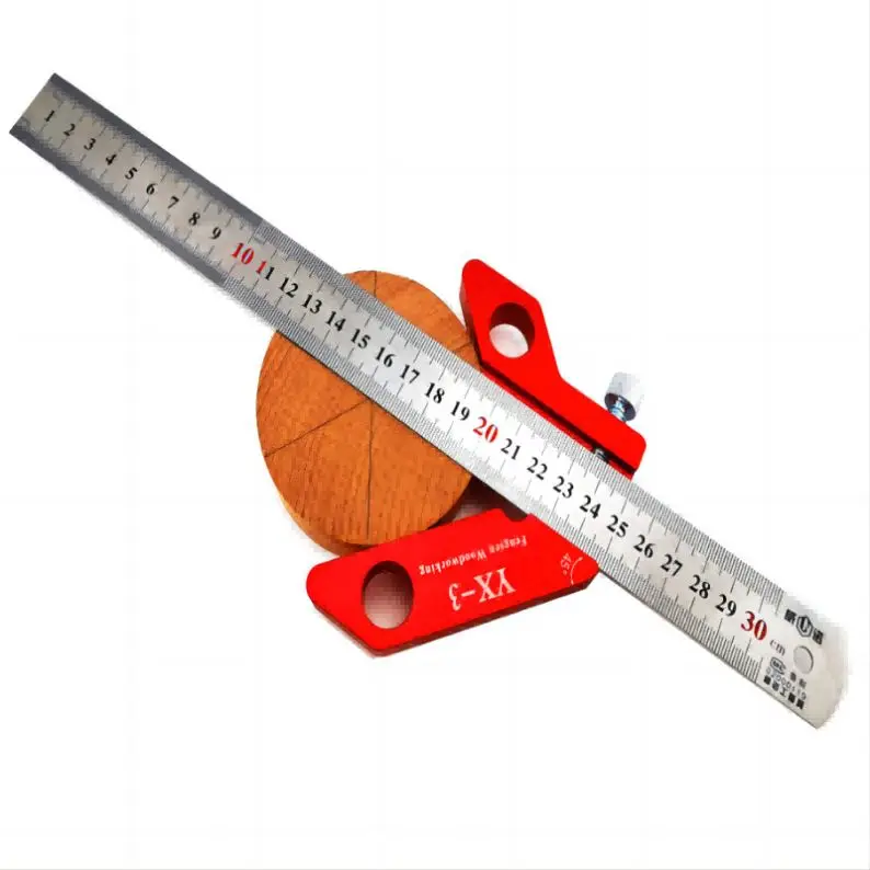 TEBAK W-99 45 Degree Center Finder Scriber Angle Line Caliber Aluminum Alloy Aids Center Line Marker for Round and square