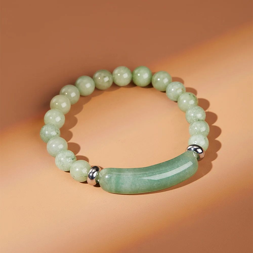 Natural Stone Beaded Bracelet - Aventurine, Jade, Tiger Eye & Agate Stretch Bracelet