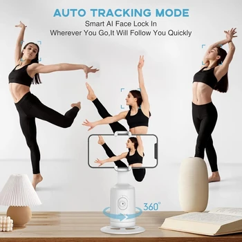 Live Vlog Rechargeable 360 Rotation Auto Ai Tracking Phone Holder Face Tracking Tripod With Remote Smart Phone Selfie Sticks detail image