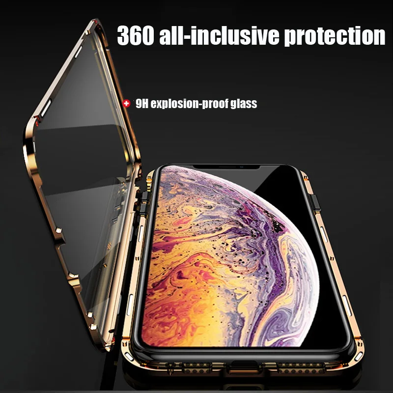 Source High quality two Sides Tempered 360 Magnetic adsorption Phone Cover For iPhone 11 Pro Max Case 12 13 14 on m.alibaba.com