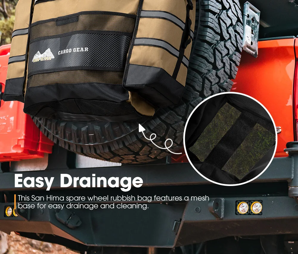 San Hima 4x4 Suv Spare Tire Dirty Gear Bag Outdoor Camping Large