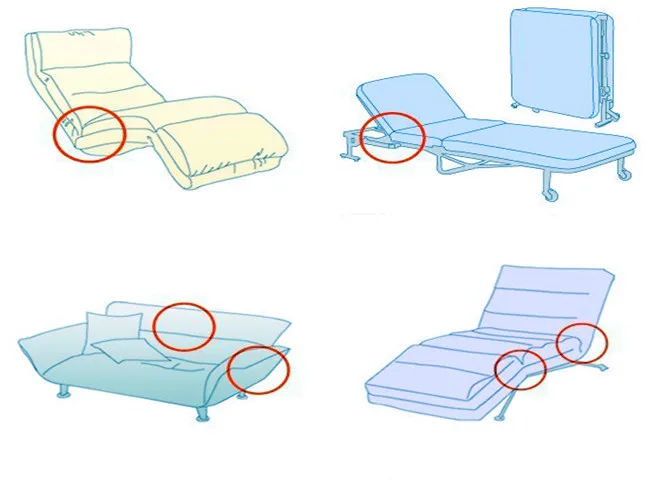 Furniture Assembly Hardware Front 5 Gear 90 Degree Sofa Cum Bed Hinge for Folding Bed Adjustable Connecting Bracket Fitting
