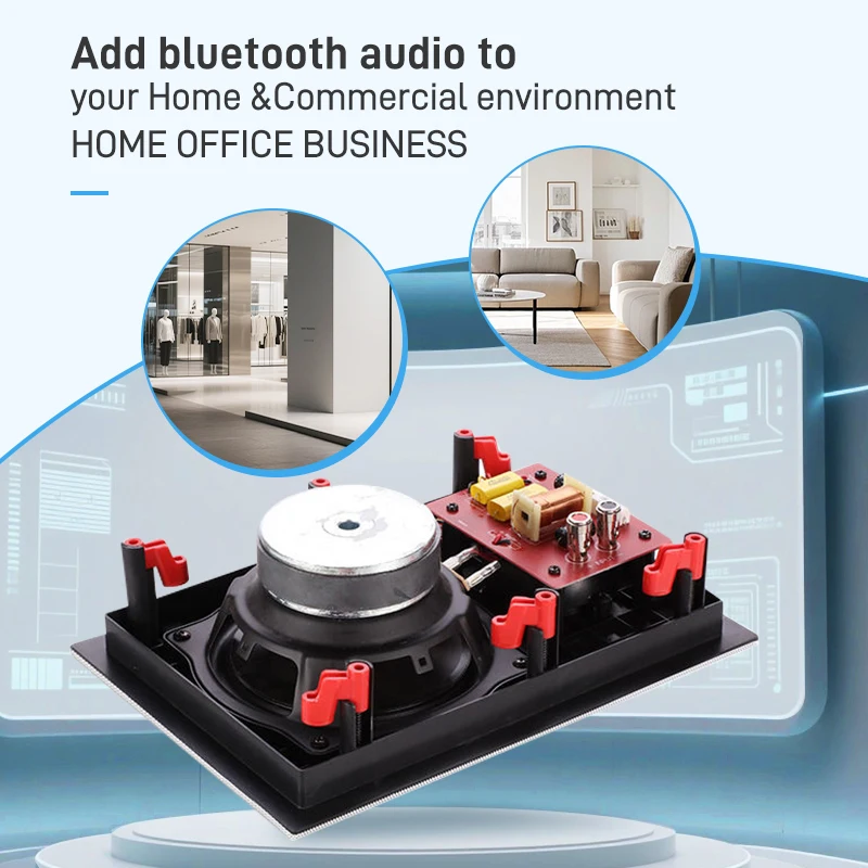 605 6.5 Inch 35W Customized Square Ceiling Speaker Constant Resistance in Ceiling Square Speakers Home Cinema Speaker
