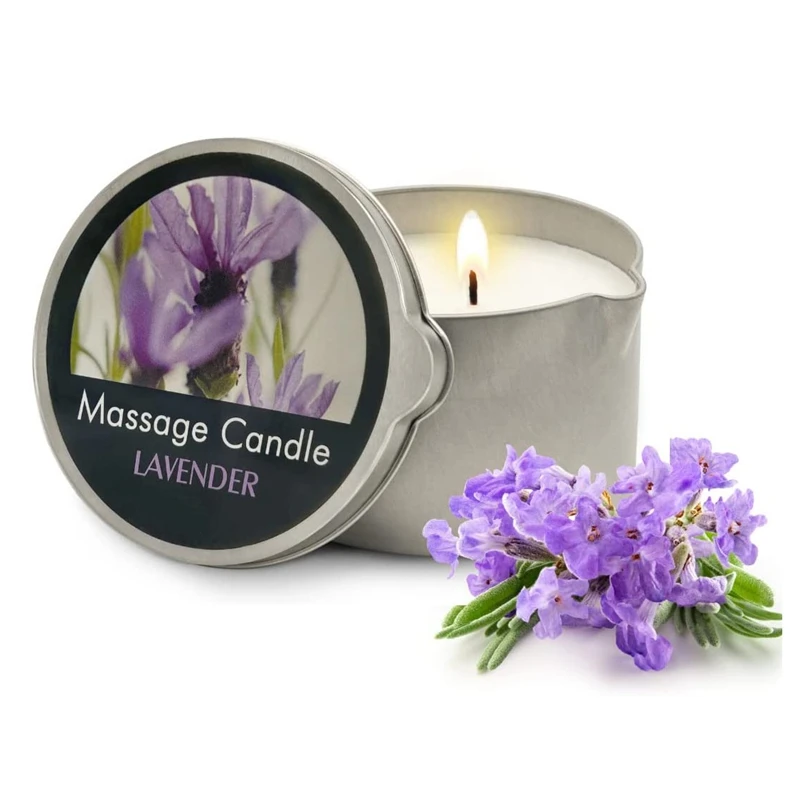 Custom Lavender Natural Soy Beans Moisturizing Body Oil Candle Passion Massage Candle For