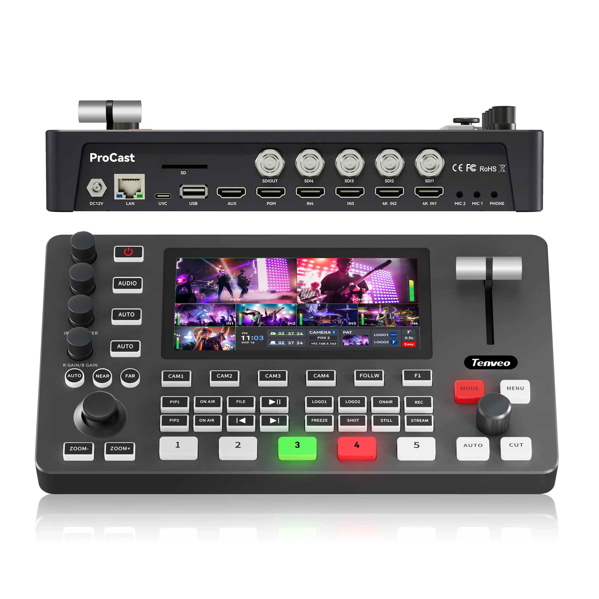 HDMI Live Stream Switcher - 5.5 Inch Multi Camera Mixer