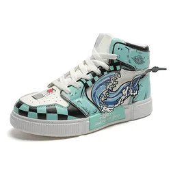Wholesale High Top Ankle Sport Men Casual Shoes Skateboard Shoes Men Luxury Brand Shoes Anime Sneakers